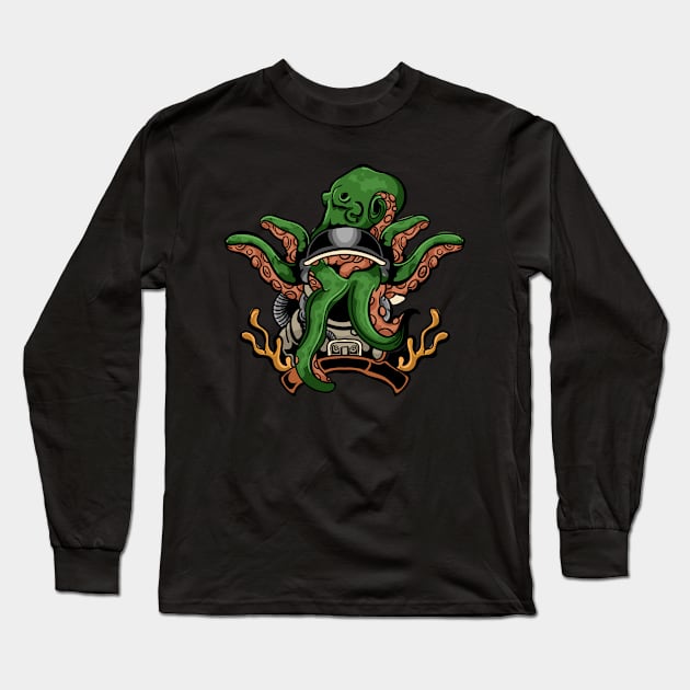 octopus monster Long Sleeve T-Shirt by Stenau Artwerk